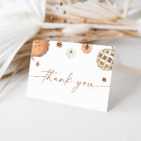 Fall Baby Shower Thank You Card, Little Cutie Pie