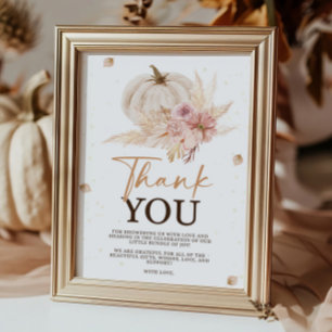 Fall Baby Shower Thank You Sign