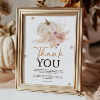 Fall Baby Shower Thank You Sign