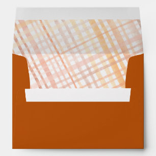 Fall Baby Shower Watercolor Gingham Invitation Envelope