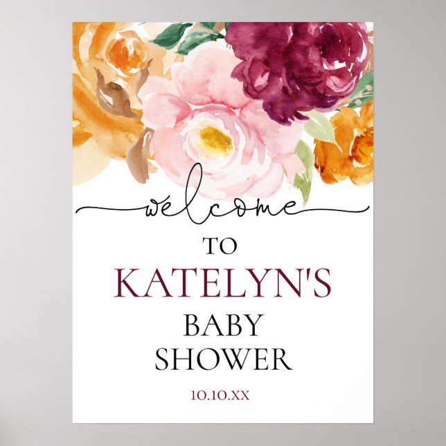 Fall Baby Shower Welcome Sign (Front)