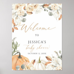 Fall baby shower welcome sign, little pumpkin sign