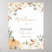 Fall baby shower welcome sign, little pumpkin sign