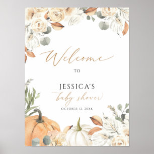 Fall baby shower welcome sign, little pumpkin sign