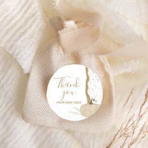 Fall Baby Shower White Pumpkin Classic Round Sticker