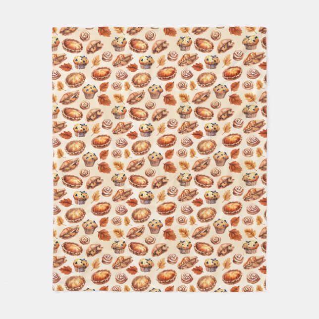 Fall Baked Goods Fleece Blanket (Front)