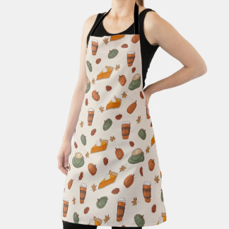 Fall Baking Pattern Thanksgiving Kitchen Apron