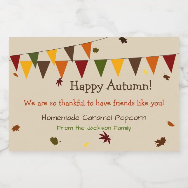 Fall Banner Treat Label (Single Label)