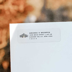 Fall Barn with Pumpkins Return Address Label