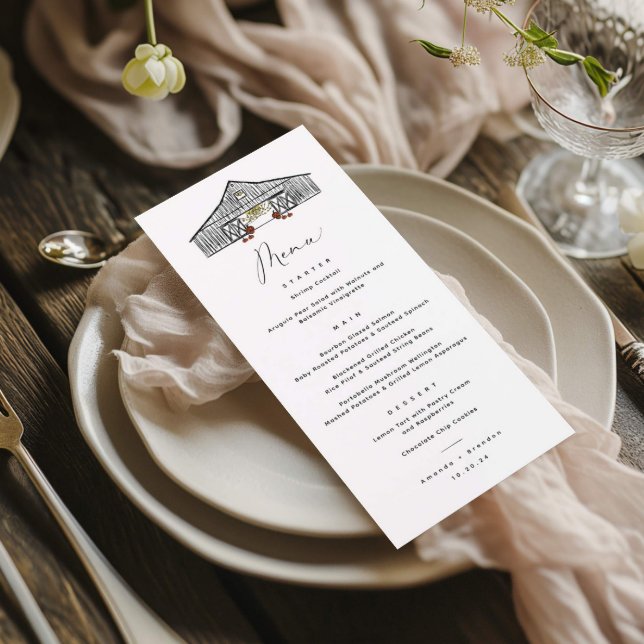 Fall Barn with Pumpkins Wedding Menu (Creator Uploaded)