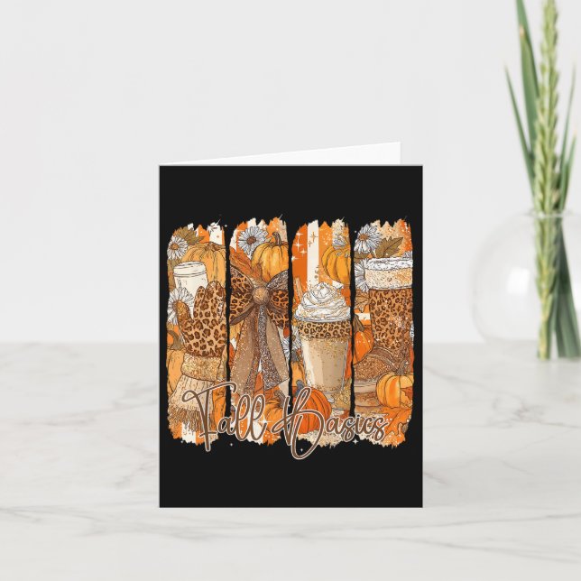 Fall Basics Coquette Bow Pumpkin Spice Thanksgivin Card (Front)