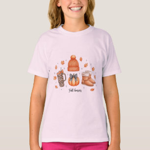 Fall Basics Cosy Autumn Aesthetic Pumpkin Leopard  T-Shirt