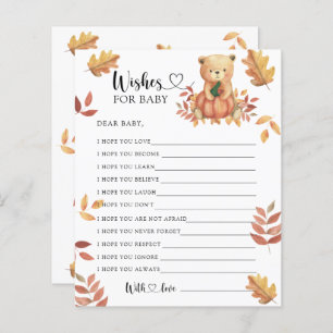 Fall bear - Party game   wishes for baby