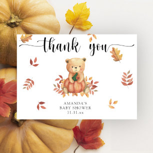Fall Bear with pumpkin - thank you