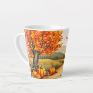 Fall Beautiful Modern Happy Thanksgiving Latte Mug