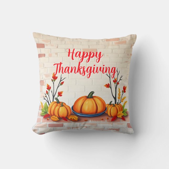Fall Beautiful Popular Happy Thanksgiving Cushion (Front)