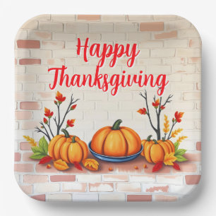 Fall Beautiful Popular Happy Thanksgiving Paper Plate