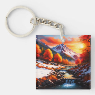 Fall becomes Winter Key Ring
