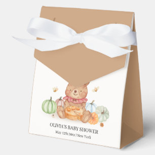 Fall Bee Cutie Pumpkin Pie Teddy Bear Baby Shower Favour Box