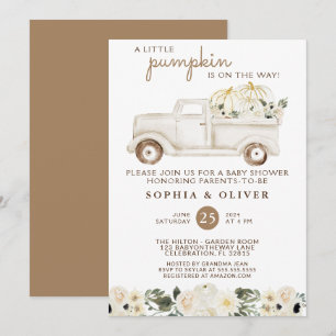 Fall Beige Brown Gender Neutral Couples Shower Invitation