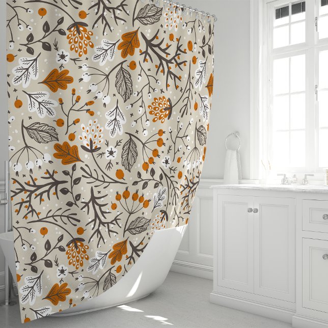 Fall Berries and Leaves Shower Curtain (Creator Uploaded)