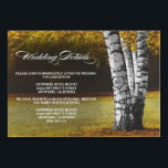 Fall Birch Tree Wedding Reception   Hotel Cards<br><div class="desc">Carved Fall Birch Tree Wedding Reception Hotel Cards - include these detail cards to inform your guests of your reception location, the reception timeline and hotel information to make planning easier. You can add more information if needed by clicking on the customise button above. See the full matching collection in...</div>
