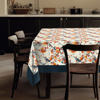 Fall Birds and Blooms Tablecloth for Cosy Autumn