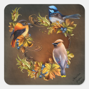 Fall Birds Stickers