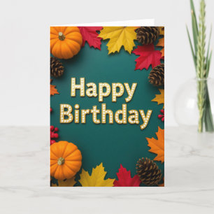 Fall Birthday Card, Fall Birthday, Autumn Card