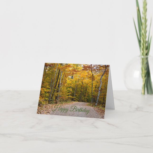 Fall Birthday Folded Greeting Card (Front)