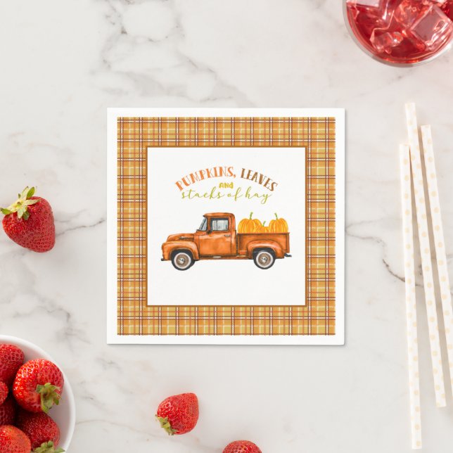 Fall Birthday Truck Napkin (Insitu)