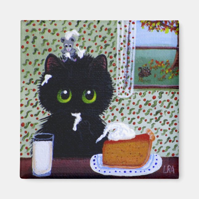 Fall Black Cats Creationarts Magnet (Front)