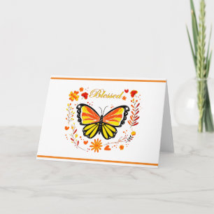 Fall blessed butterfly card