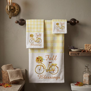 Fall blessings bicycle bath towel set