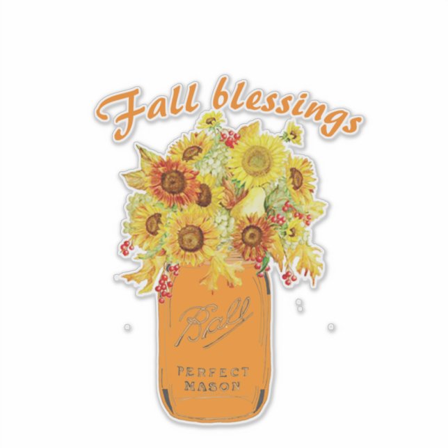 Fall blessings floral sticker (Front)