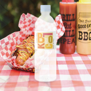 Fall Block Fest Retro Type Neighbourhood Event Water Bottle Label
