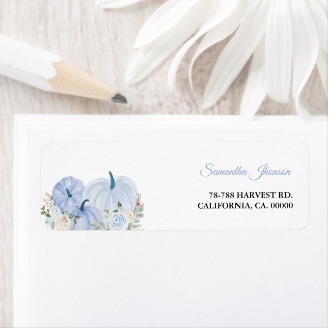 Fall Blue Pumpkin Boy Baby Shower (Insitu)