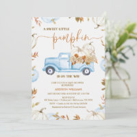 Fall Blue Pumpkin Truck Little Pumpkin Baby Shower