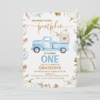 Fall Blue Pumpkin Truck Little Pumpkin Birthday