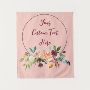 Fall Blush Bridal Shower Prop Photo Booth Backdrop Tapestry