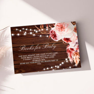 Fall Bohemian Rustic Wood Book for Baby Card