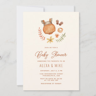 Fall Boho Baby Clothes Gender Neutral Baby Shower Invitation