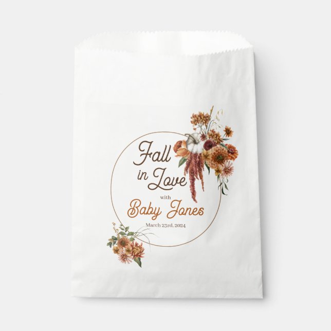 Fall Boho Baby Shower Favour Bags (Front)