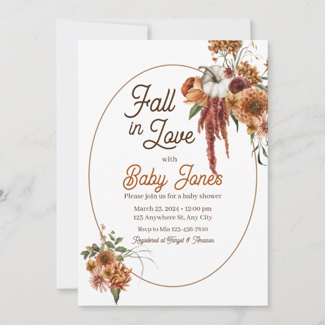 Fall Boho Baby Shower Invitation (Front)