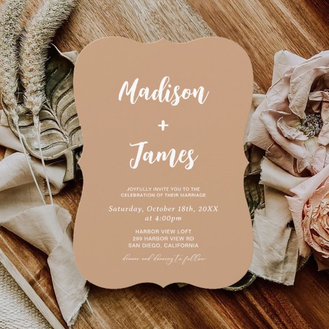 Fall Boho Desert Photo Wedding  Invitation (Creator Uploaded)