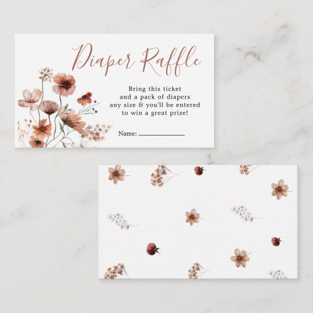 Fall Boho Diaper Raffle Card (Front/Back)