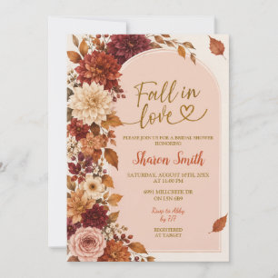 Fall Boho Floral Rustic Bridal Shower invitation
