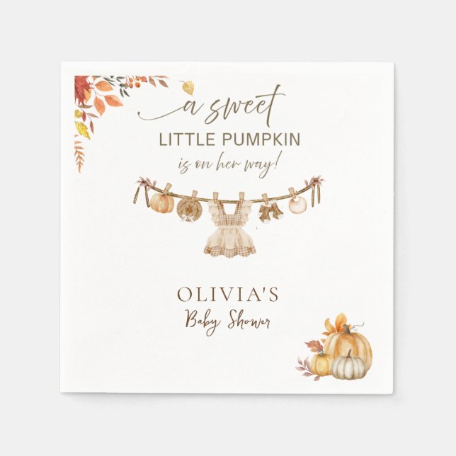 Fall Boho Laundry A Little Pumpkin On Her Way Napkin (Front)