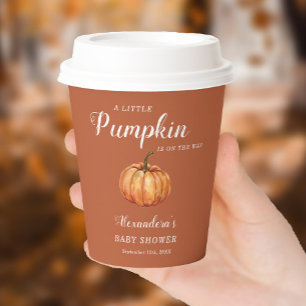 Fall Boho Little Pumpkin Baby Shower Paper Cups