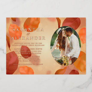 Fall Boho Oval Photo Terracotta All-in-One Wedding